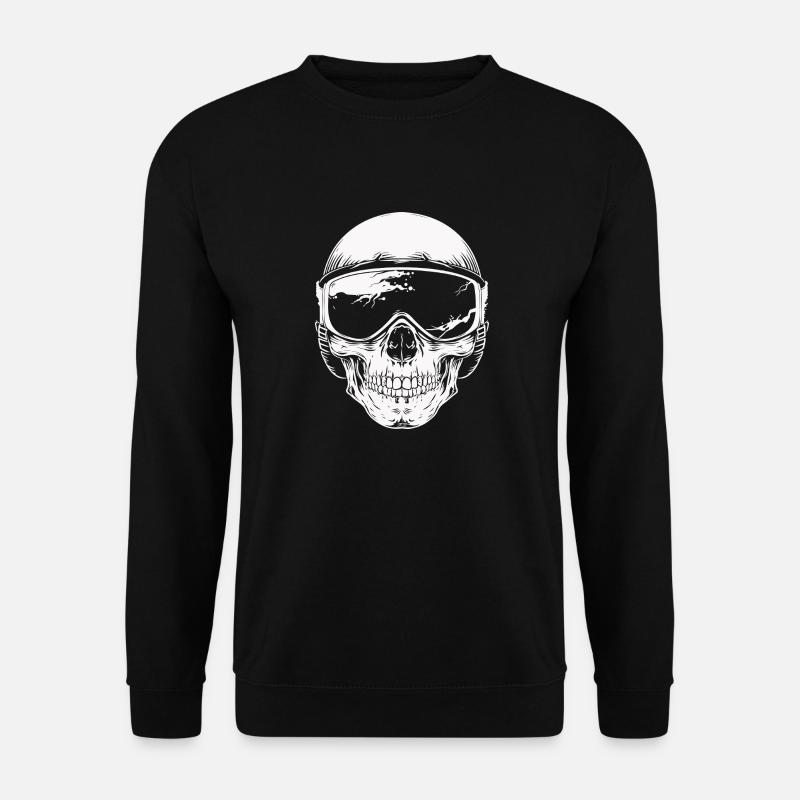 skull biker brille - Unisex Pullover - Schwarz