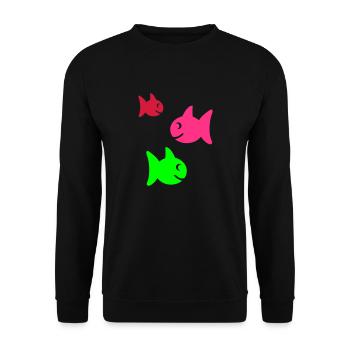 poisson - Sweat-shirt Unisexe - noir - Devant - Alina (178cm) & Michal (187cm)