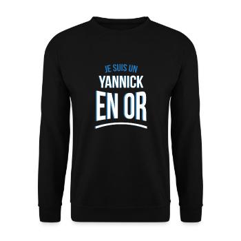 je suis un Yannick en or cadeau idée humour - Sweat-shirt Unisexe - noir - Devant - Alina (178cm) & Michal (187cm)