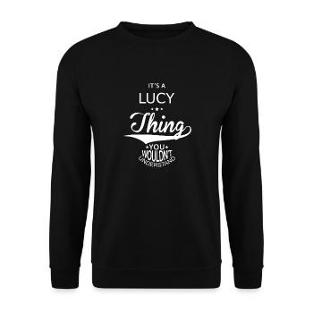 Lucy - Unisex Sweatshirt - black - Front - Alina (178cm) & Michal (187cm)