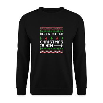 Christmas Saying Love Couples Couple Gift - Unisex Sweatshirt - black - Front - Alina (178cm) & Michal (187cm)