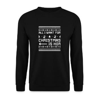 Noël Dicton Amour Couples Cadeau de couple - Sweat-shirt Unisexe - noir - Devant - Alina (178cm) & Michal (187cm)
