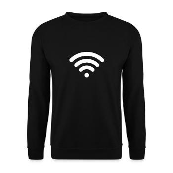 Hotspot - wifi - weiss - Unisex Pullover - Schwarz - Vorne - Alina (178cm) & Michal (187cm)
