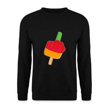 Lutschfinger Stinkefinger Flutschfinger - Unisex Pullover - Schwarz - Vorne - Alina (178cm) & Michal (187cm)