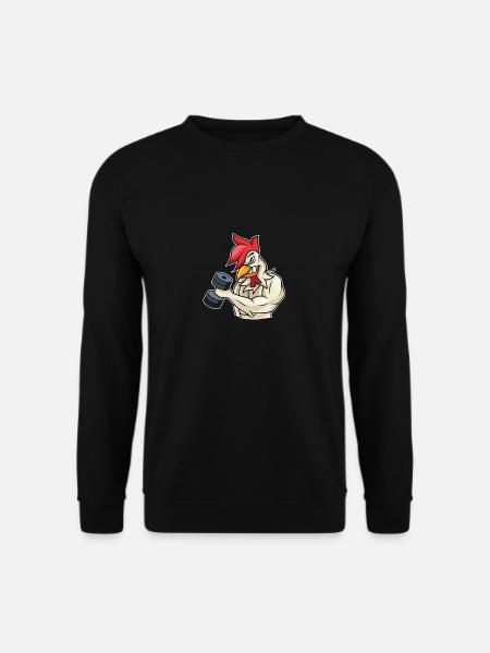 Rooster Chicken Fitness Bodybuilder Gave - Unisex sweater - sort