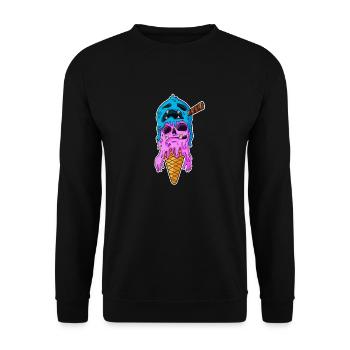 Ice Cream Zombie - Unisex Pullover - Schwarz - Vorne - Alina (178cm) & Michal (187cm)