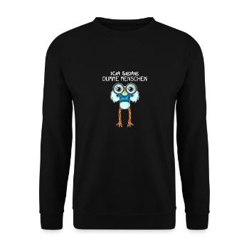 Ich sehe dumme Menschen - Möwe Kapitän Geschenk - Unisex Pullover - Schwarz - Vorne - Alina (178cm) & Michal (187cm)