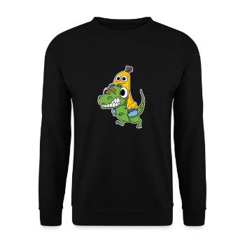 Mauvais dinosaure et jolie banane - Sweat-shirt Unisexe - noir - Devant - Alina (178cm) & Michal (187cm)