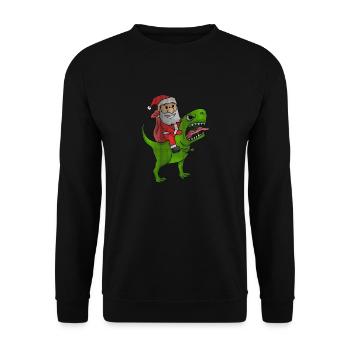 Effet de Noël laid de dinosaure de Noël - Sweat-shirt Unisexe - noir - Devant - Alina (178cm) & Michal (187cm)
