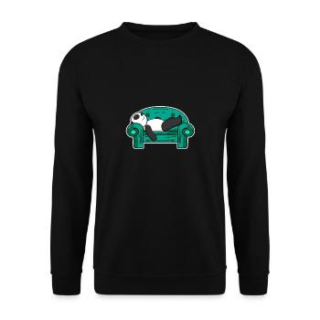 panda - Unisex Sweatshirt - black - Front - Alina (178cm) & Michal (187cm)