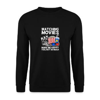 Movie cinema saying television gift popcorn - Unisex Sweatshirt - black - Front - Alina (178cm) & Michal (187cm)