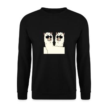 Lustige Alpakas - Unisex Pullover - Schwarz - Vorne - Alina (178cm) & Michal (187cm)