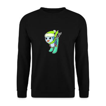 Ski fahren - Unisex Pullover - Schwarz - Vorne - Alina (178cm) & Michal (187cm)