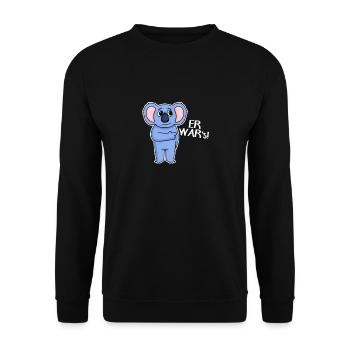 Koala lustig - Er war es - Unisex Pullover - Schwarz - Vorne - Alina (178cm) & Michal (187cm)