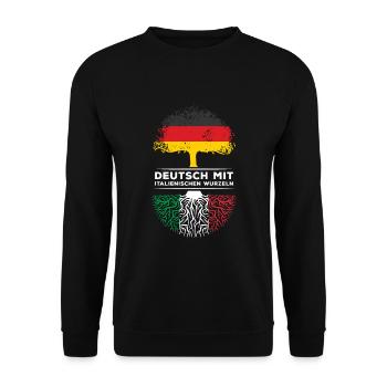 Deutsch mit Italienischen Wurzeln Abstammung - Unisex Pullover - Schwarz - Vorne - Alina (178cm) & Michal (187cm)