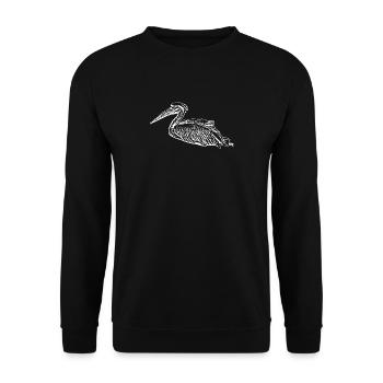 Pelikane Vogel Vögel Pelecanus - Unisex Pullover - Schwarz - Vorne - Alina (178cm) & Michal (187cm)