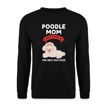 Pudel Pudel Mama Pudel Geschenk - Unisex Pullover - Schwarz - Vorne - Alina (178cm) & Michal (187cm)