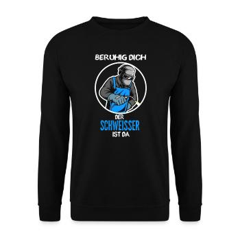 Schweißer Beruf Schweissen Geschenk - Unisex Pullover - Schwarz - Vorne - Alina (178cm) & Michal (187cm)