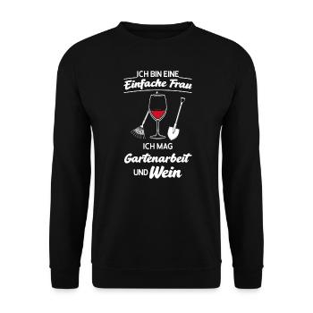 Wein Garten Gärtner Geschenk - Unisex Pullover - Schwarz - Vorne - Alina (178cm) & Michal (187cm)