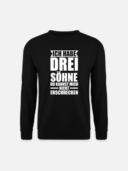 3 Söhne Familie Mama von 3 Söhnen Geschenk - Unisex Pullover - Schwarz