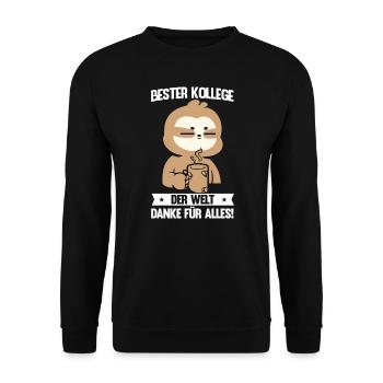 Abschied Kollegin Abschiedsparty Geschenk - Unisex Pullover - Schwarz - Vorne - Alina (178cm) & Michal (187cm)