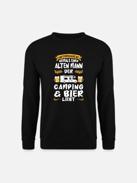Campen Bier Camper Geschenk - Unisex Pullover - Schwarz