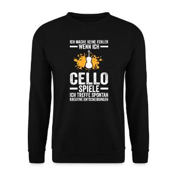 Cello Musik Musiker Geschenk - Unisex Pullover - Schwarz - Vorne - Alina (178cm) & Michal (187cm)
