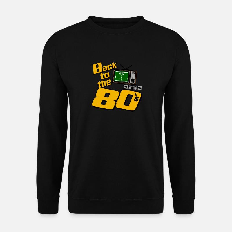 80er Party,Fun Shirt,Back to the 80s computer (25) - Unisex Pullover - Schwarz