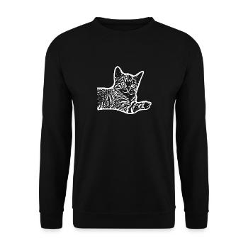 Chat chat chaton - Sweat-shirt Unisexe - noir - Devant - Alina (178cm) & Michal (187cm)