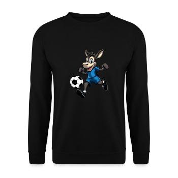 Football à âne (bleu) - Sweat-shirt Unisexe - noir - Devant - Alina (178cm) & Michal (187cm)