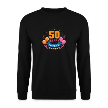 50th birthday 50 years Happy Birthday gift - Unisex Sweatshirt - black - Front - Alina (178cm) & Michal (187cm)