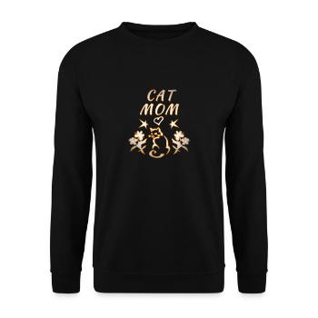Cat Mom - Unisex Sweatshirt - black - Front - Alina (178cm) & Michal (187cm)