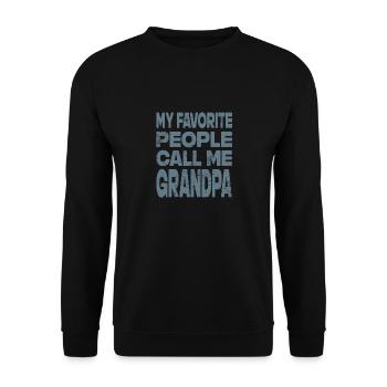 My favorite people call me Grandpa - Sweat-shirt Unisexe - noir - Devant - Alina (178cm) & Michal (187cm)