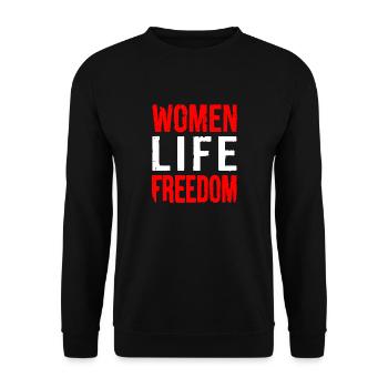 Women life freedom - Sweat-shirt Unisexe - noir - Devant - Alina (178cm) & Michal (187cm)
