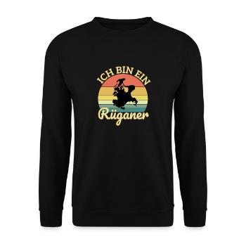 Ich bin ein Rüganer - Unisex Pullover - Schwarz - Vorne - Alina (178cm) & Michal (187cm)