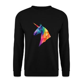 Unicorn Low Poly Art Logo Design Colorful - Unisex Sweatshirt - black - Front - Alina (178cm) & Michal (187cm)