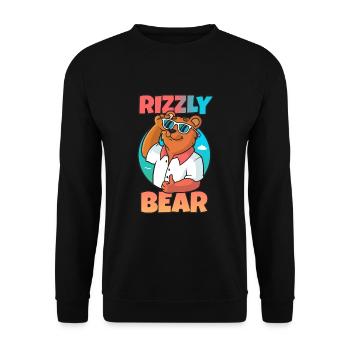 Ours rizzli - Sweat-shirt Unisexe - noir - Devant - Alina (178cm) & Michal (187cm)