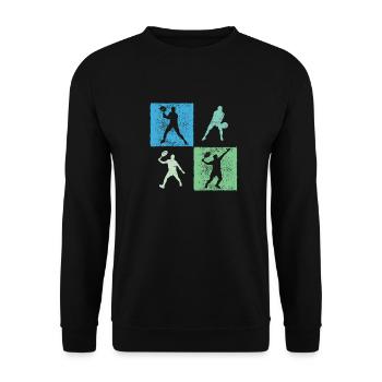 Conception de joueur de padel pour les joueurs de tennis de padel - Sweat-shirt Unisexe - noir - Devant - Alina (178cm) & Michal (187cm)