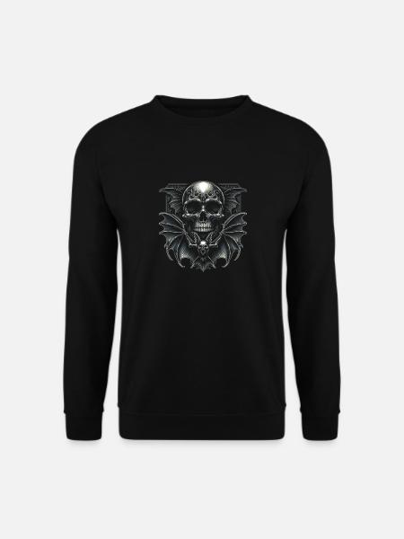 Dark Wings: Skull and Bat - Unisex Sweatshirt - black