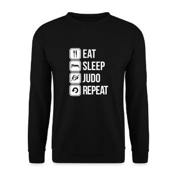 judo - Unisex Sweatshirt - black - Front - Alina (178cm) & Michal (187cm)