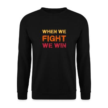 When We Fight We Win Vintage - Unisex Sweatshirt - black - Front - Alina (178cm) & Michal (187cm)