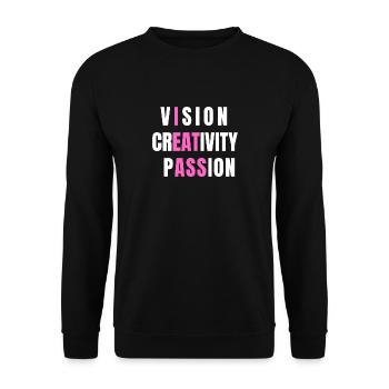 Funny printed tops - Unisex Pullover - Schwarz - Vorne - Alina (178cm) & Michal (187cm)
