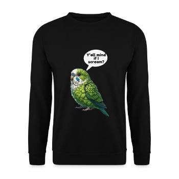 Parrotlet Bird Green Parrotlet - Unisex Sweatshirt - black - Front - Alina (178cm) & Michal (187cm)