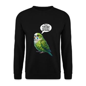 Parrotlet Bird Green Parrotlet - Unisex Sweatshirt - black - Front - Alina (178cm) & Michal (187cm)