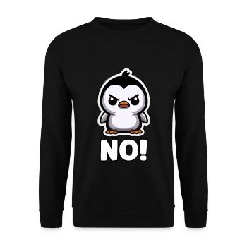 Lustiger Pinguin Niedlicher Pinguin Pinguin Geschenk - Unisex Pullover - Schwarz - Vorne - Alina (178cm) & Michal (187cm)