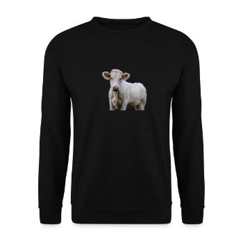 Luusige Cow Cow Head Farmer Gift - Unisex Sweatshirt - black - Front - Alina (178cm) & Michal (187cm)