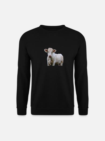 lusige Kuh Kuhkopf Bauern Geschenk - Unisex Pullover - Schwarz
