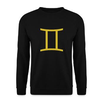 Sternzeichen Zwillinge, exklusives T-Shirt Design - Unisex Pullover - Schwarz - Vorne - Alina (178cm) & Michal (187cm)