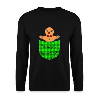 bonhomme en pain d’épice Coeur en pain d’épice Snacking en pain d’épice - Sweat-shirt Unisexe - noir - Devant - Alina (178cm) & Michal (187cm)
