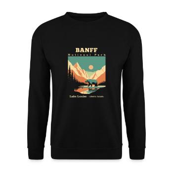 Vintage Retro Canadian Banff National Park - Sweat-shirt Unisexe - noir - Devant - Alina (178cm) & Michal (187cm)